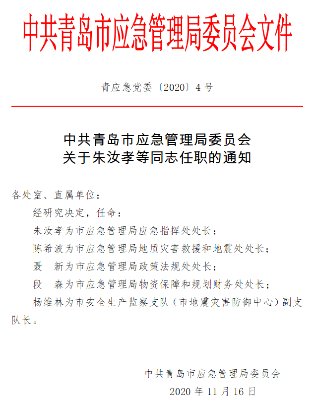 金州区应急管理局人事任命，构建稳健应急管理体系的新篇章